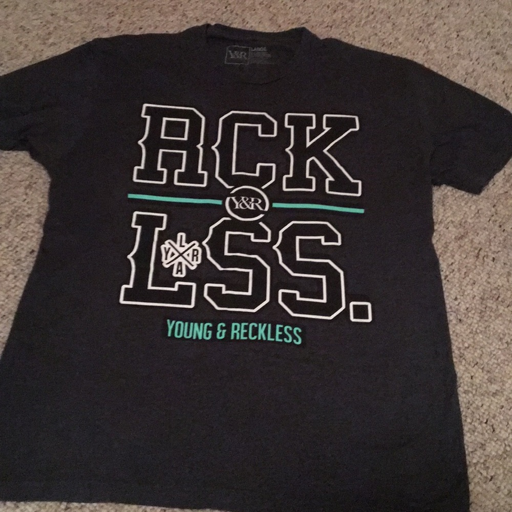 Gray young and reckless T-shirt